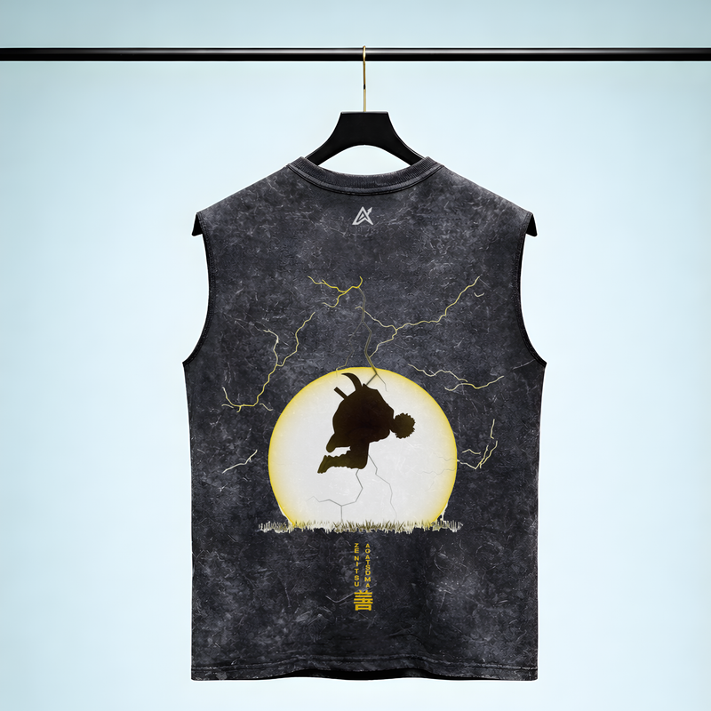 Zenitsu Agatsuma | Acidwash Unisex Tank Top | Black