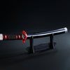 Tanjiro Fire Blade Wooden Katana 42 cm With Stand (Demon Slayer)