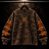 Naruto – Nine Tails Awakening | Waffle Knit Boxy Fit Sweatshirt | Brown & Ember Orange| Inspired