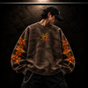 Naruto – Nine Tails Awakening | Waffle Knit Boxy Fit Sweatshirt | Brown & Ember Orange| Inspired