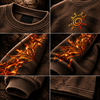 Naruto – Nine Tails Awakening | Waffle Knit Boxy Fit Sweatshirt | Brown & Ember Orange| Inspired