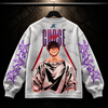 Toji Fushiguro – Sorcerer Killer | Boxy Fit Waffle Knit Tee | White & Purple | Inspired