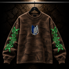 Attack on Titan – Wings of Freedom | Waffle Knit Boxy Fit Sweatshirt | Brown & Neon Green | Inspired