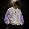 Toji Fushiguro – Sorcerer Killer | Boxy Fit Waffle Knit Tee | White & Purple | Inspired