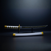 Zenitsu Agatsuma Wooden Katana 42cm with Stand (Demon Slayer)